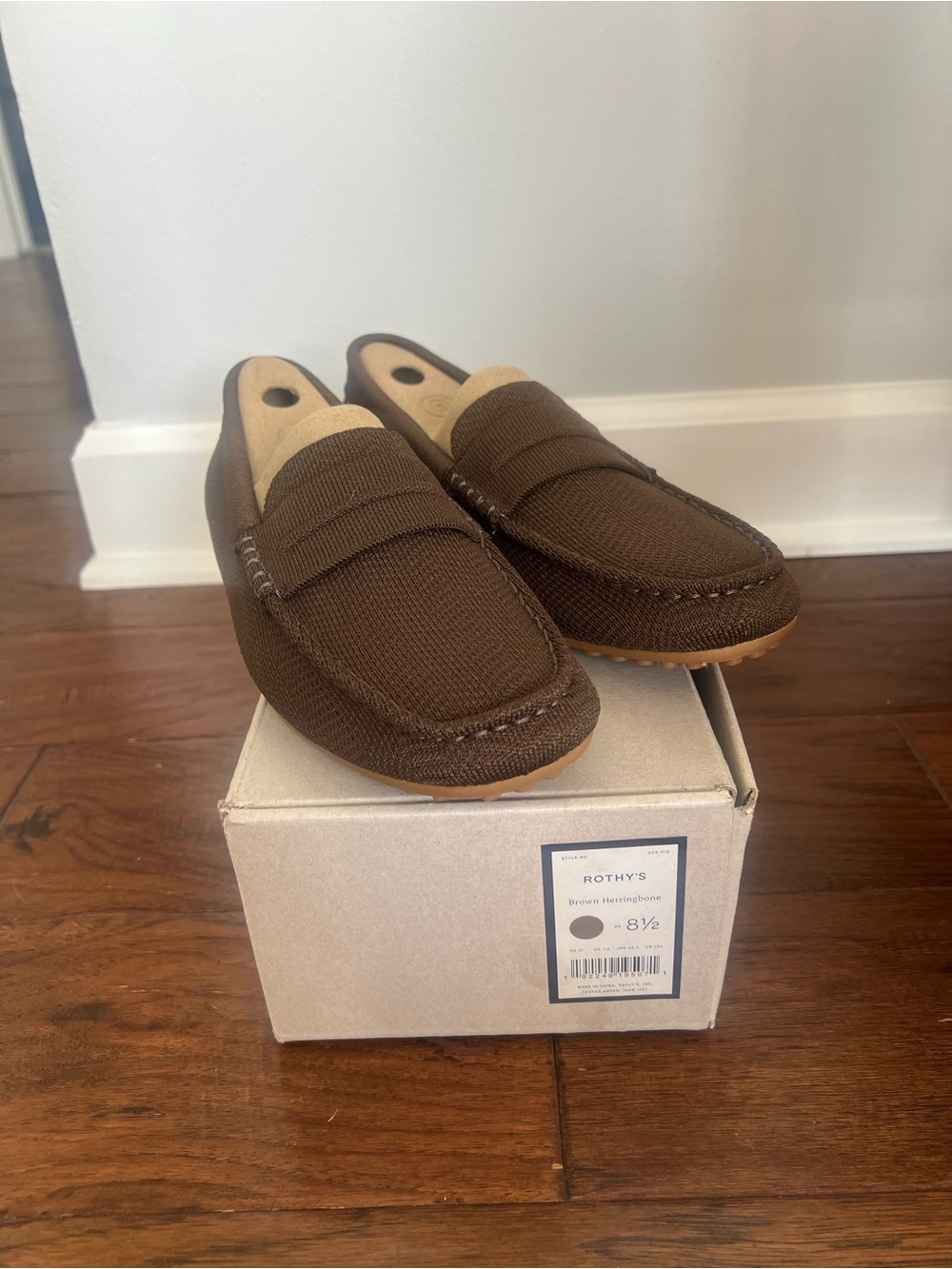 Rothy's Men's Brown Knit Penny Loafers